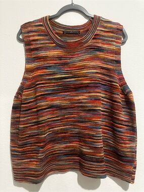 Peruvian Connection Multicolor Striped Knit sweater vest